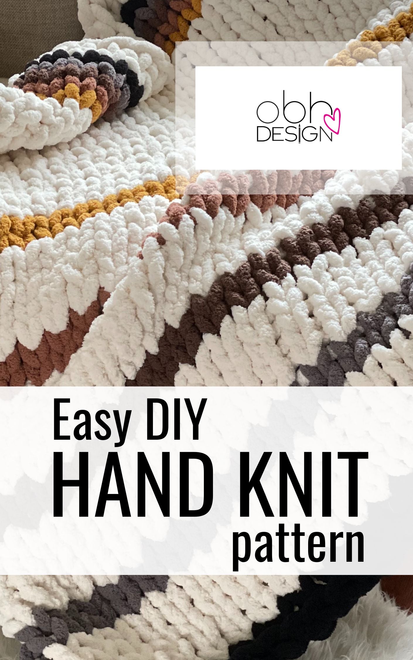 KNITTING PATTERN ~ The Hank ~ Chunky Chenille ~ Off By Heart Design ~ DIY
