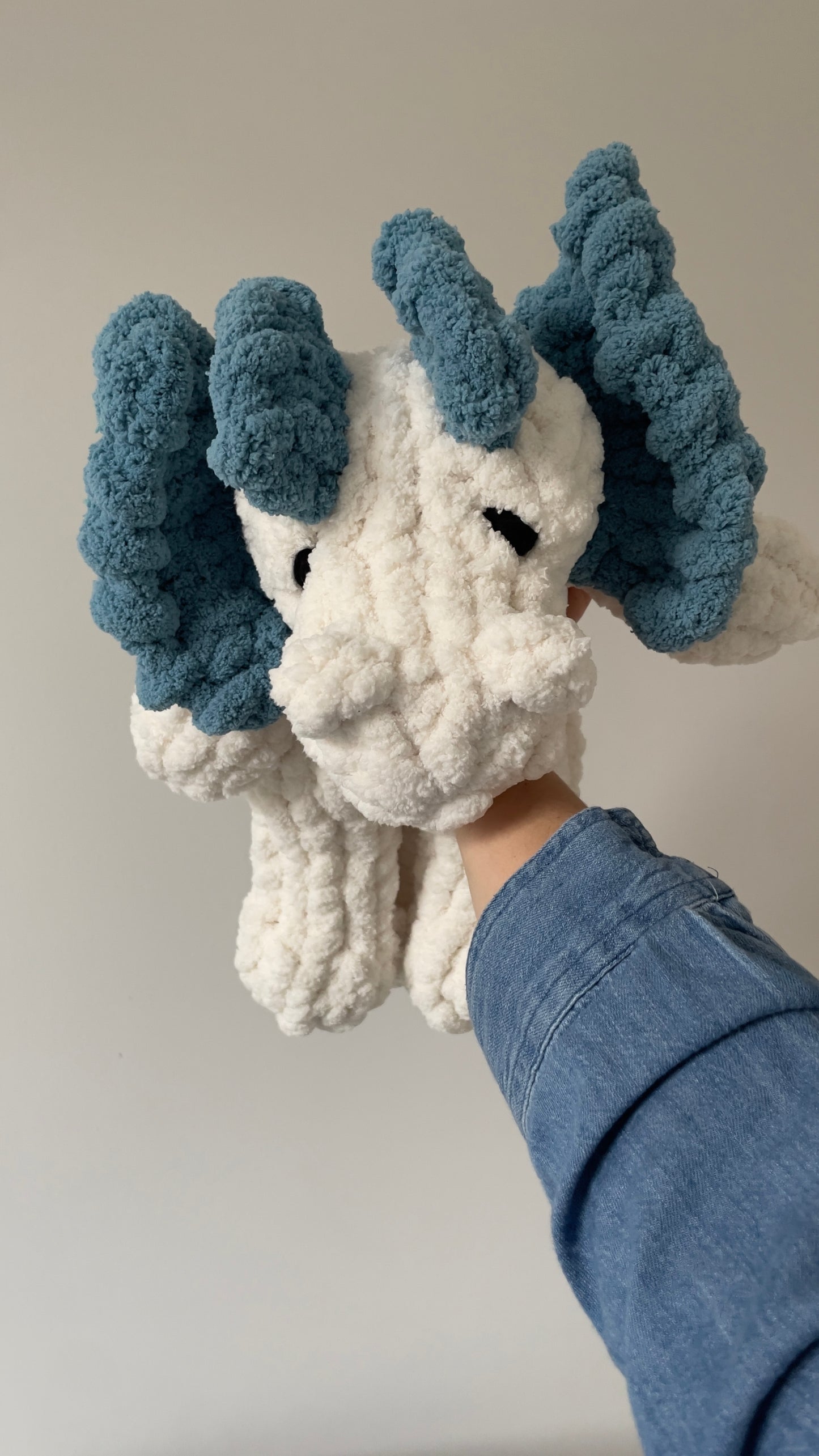 Dilophosaurus Dino Snuggler | Plush Dinosaur Toy | Chenille Yarn Dino