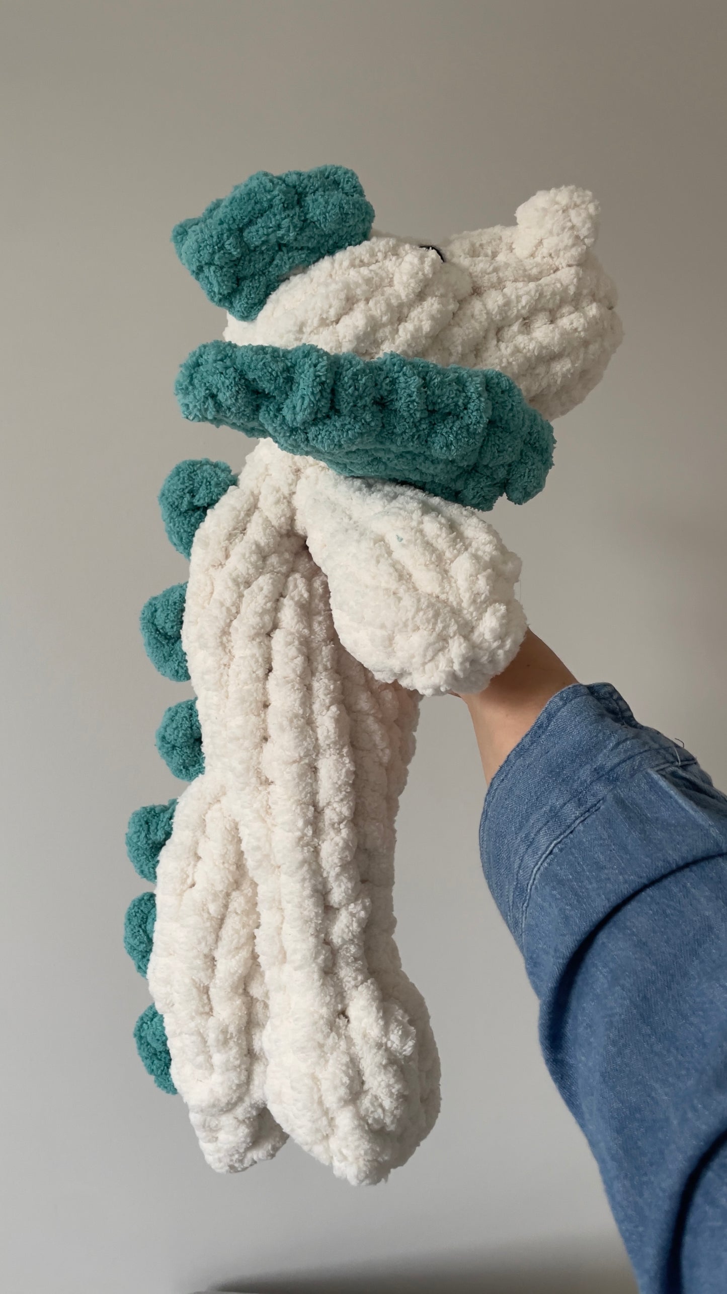 Dilophosaurus Dino Snuggler | Plush Dinosaur Toy | Chenille Yarn Dino