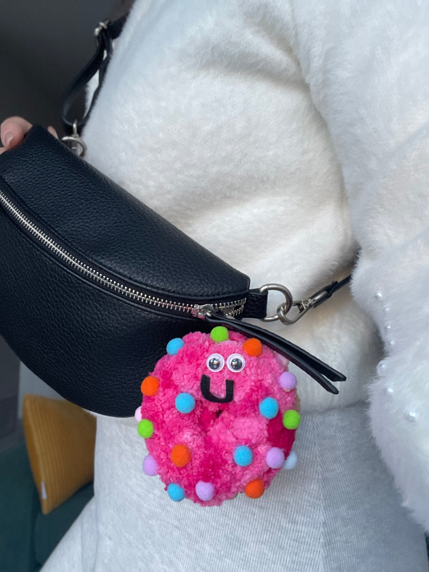 Chenille Donut Keychain | Stress-free Sufganiyot