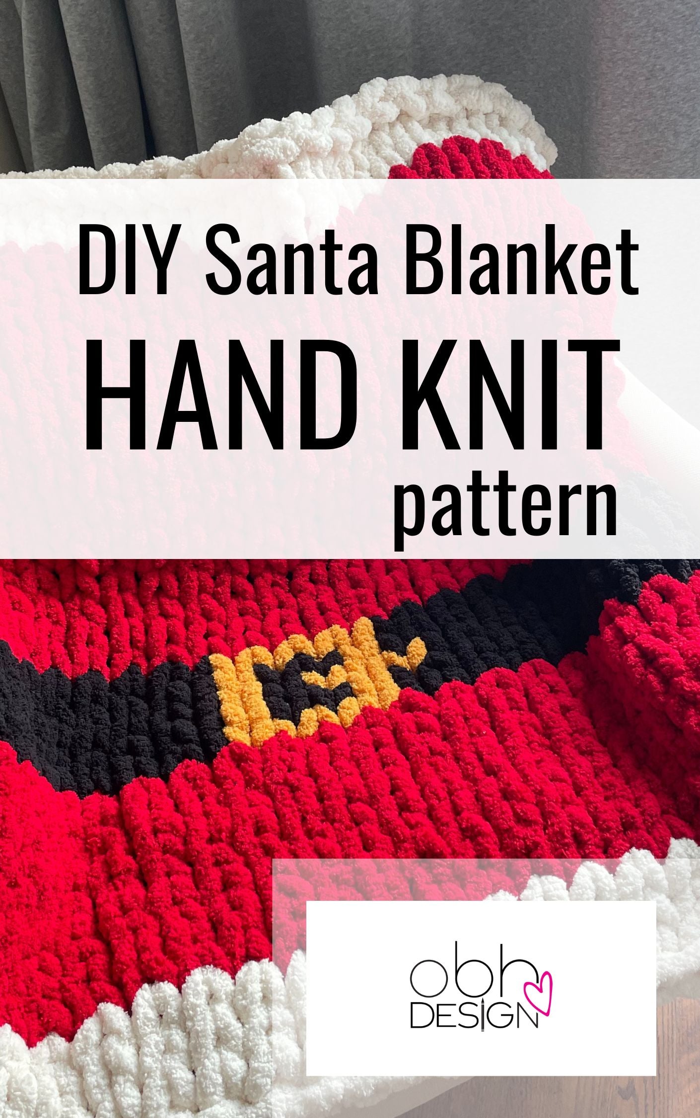 Santa blanket knitting pattern digital PDF download