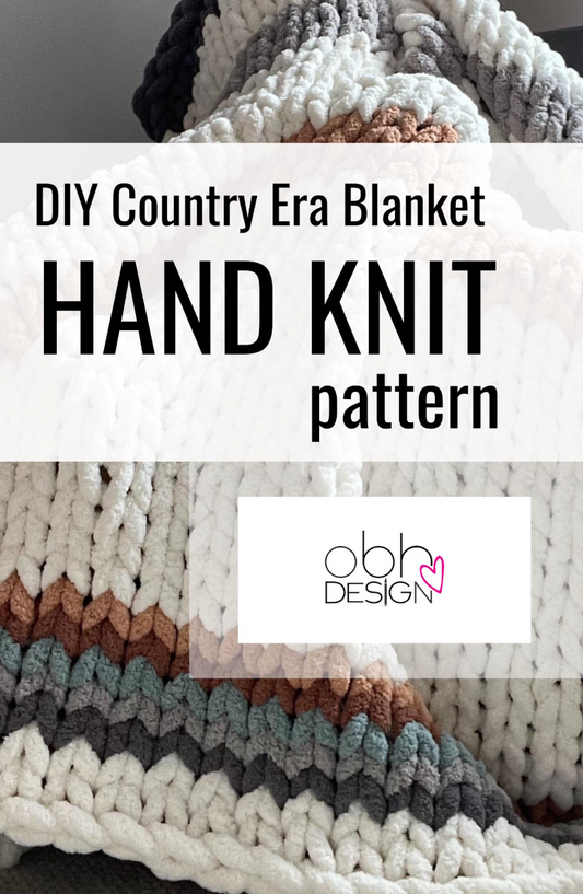 HANDKNIT PATTERN ~ Country Era Blanket ~ Chunky Chenille ~ Off By Heart Design ~ DIY