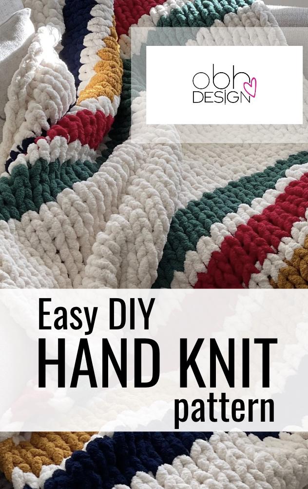 KNITTING PATTERN ~  Explorer Blanket Pattern ~ Chunky Chenille ~ Off By Heart Design ~ DIY