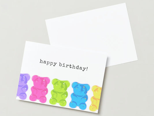 Gummy Bear Happy Birthday Card | PRINTABLE