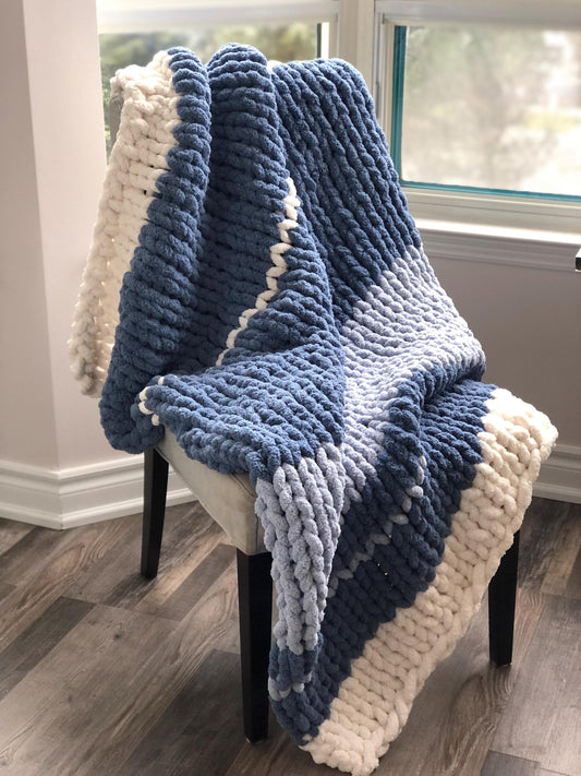 HANDKNIT PATTERN ~ Cottage Blue | Blue Belle ~ Chunky Chenille ~ Off By Heart Design ~ DIY