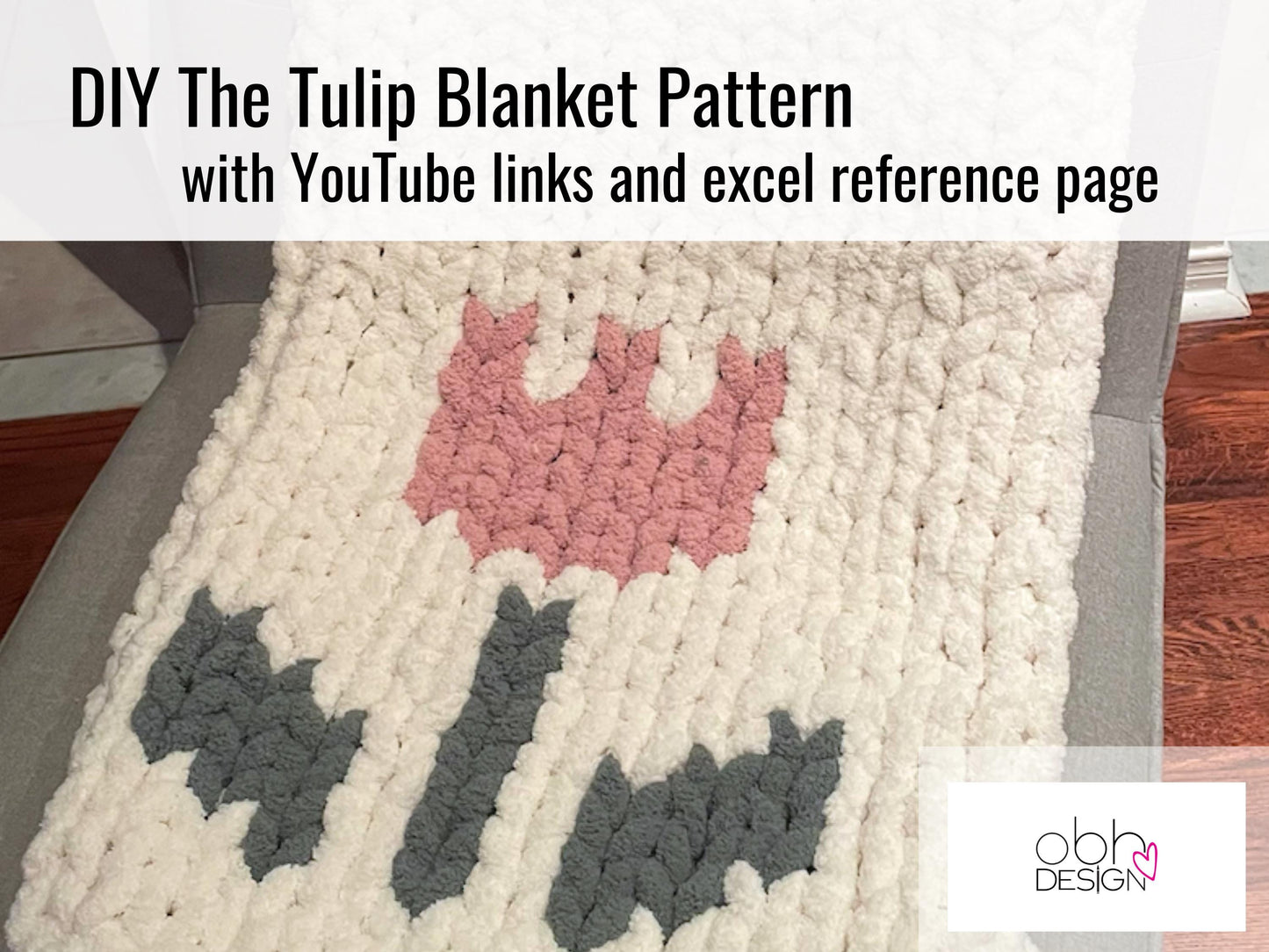 Tulip chunky chenille blanket - detail view