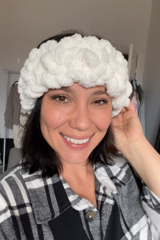 Happy Head Ear Warming Headband in White