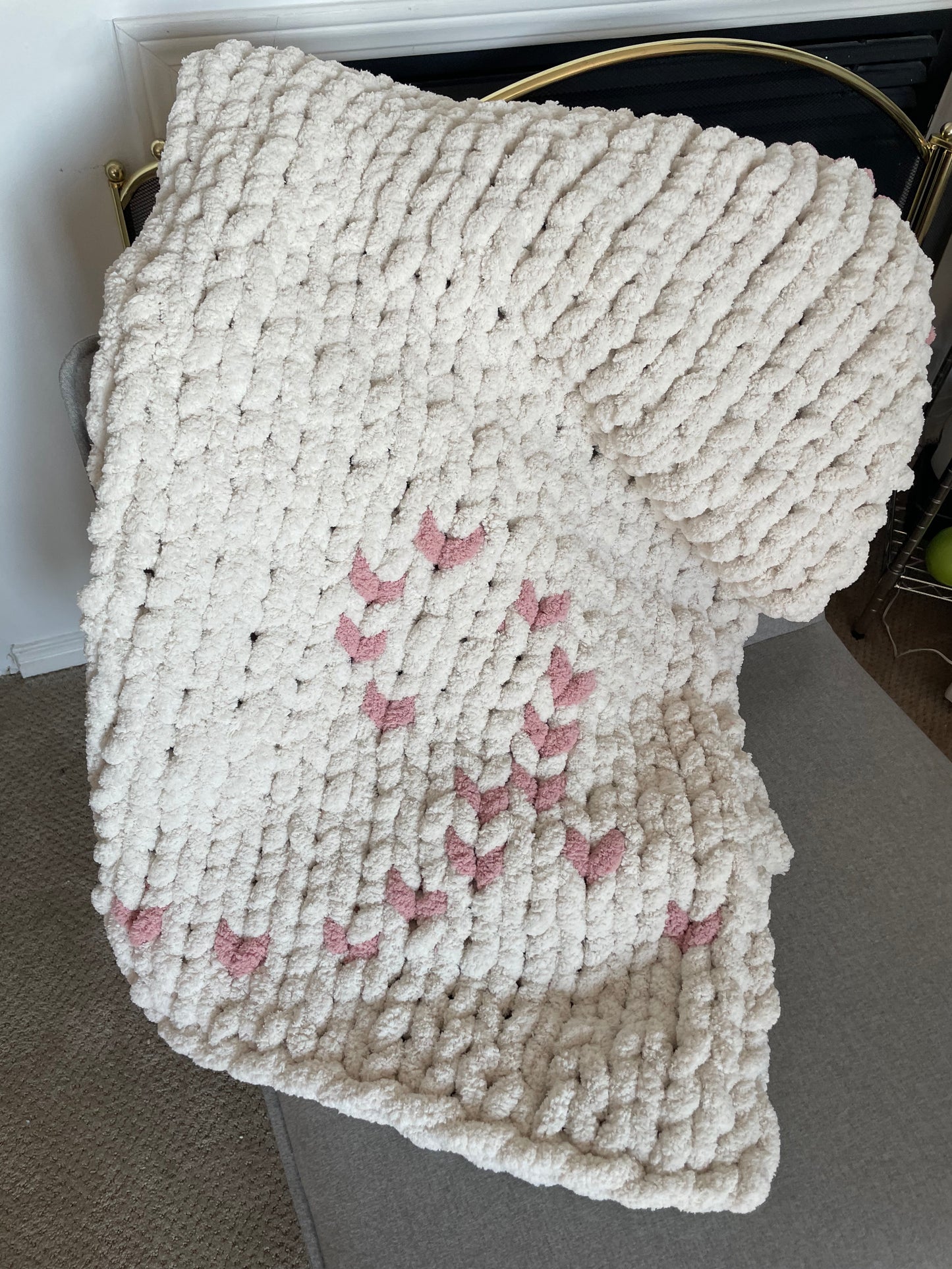 Healing Hand, Chunky Knit Breast Cancer Ribbon
