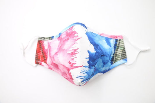 Blue & Pink Crayon Melt Face Mask - Kids