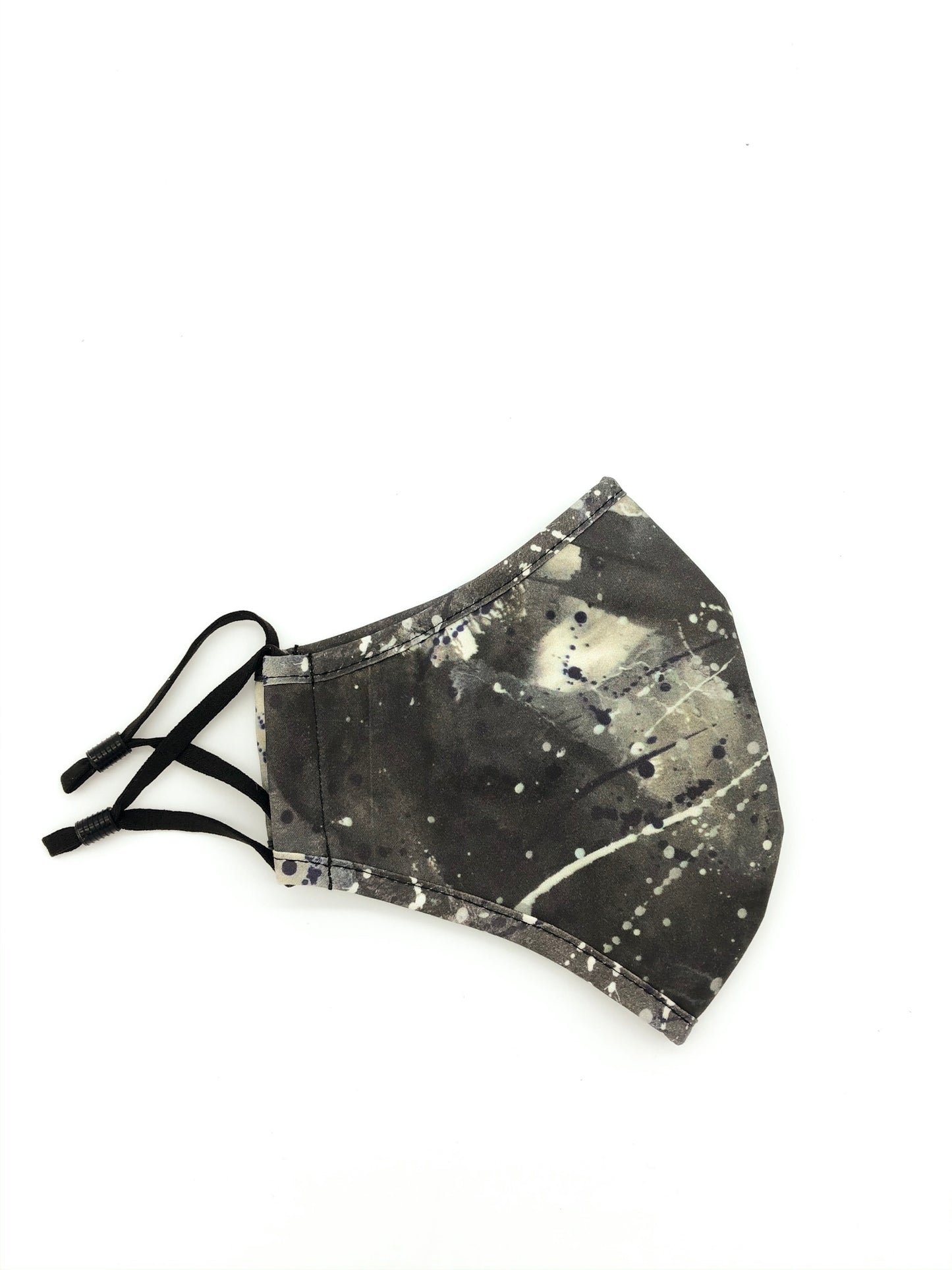 Black Marble Splatter Paint Crayon Melt Face Mask