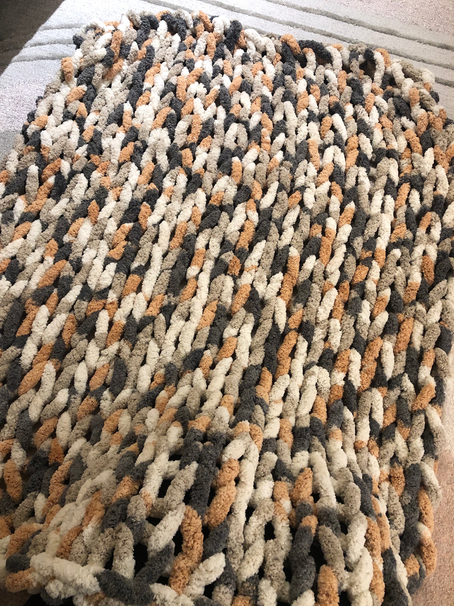 Healing Hand, Chunky Knit Blankets Pumpkin Spice