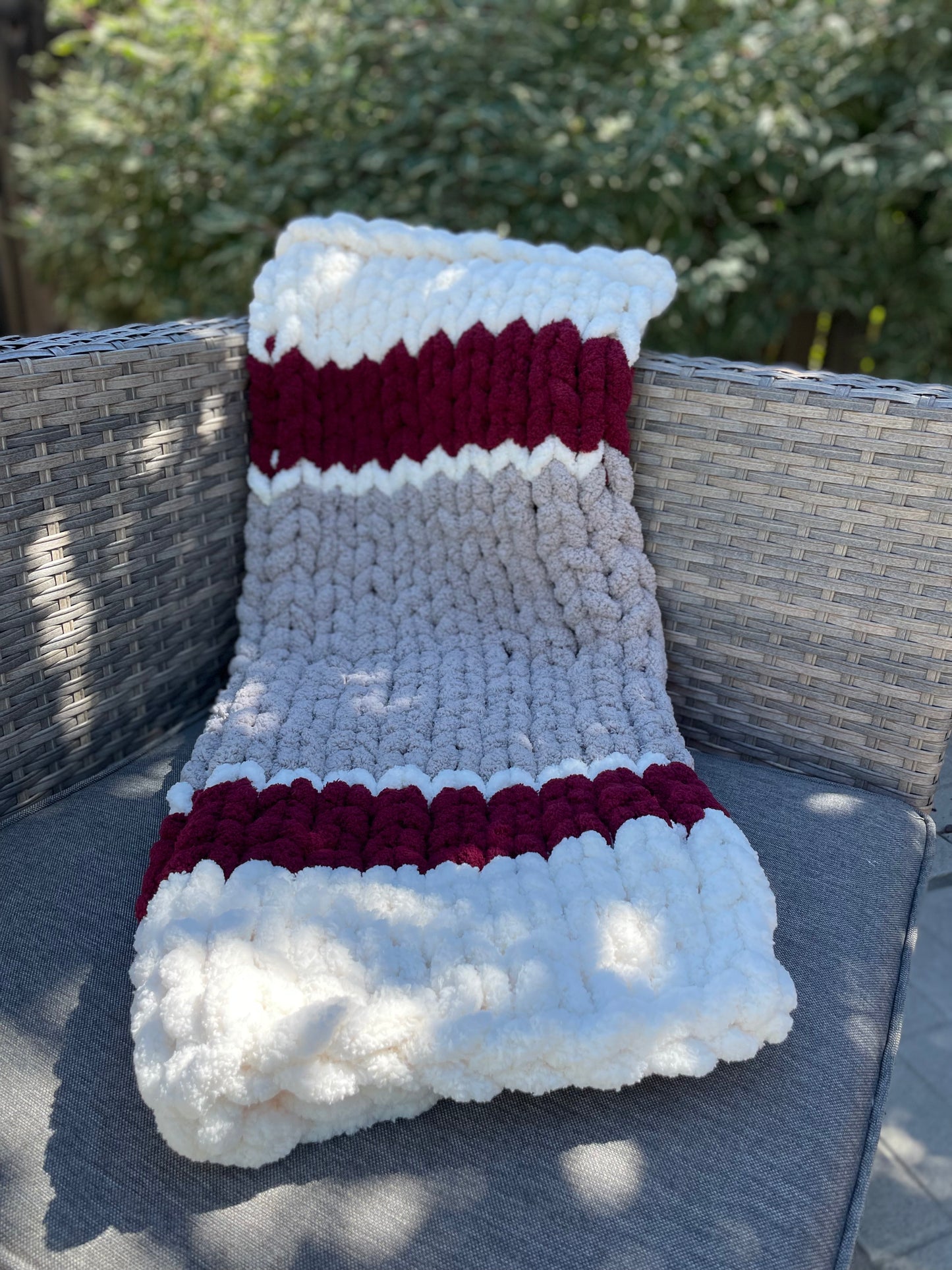 Healing Hand, Chunky Knit Baby Blankets - Sock Monkey