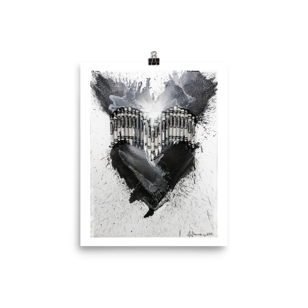 Full Moon Monochromatic Heart
