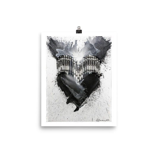 Full Moon Monochromatic Heart