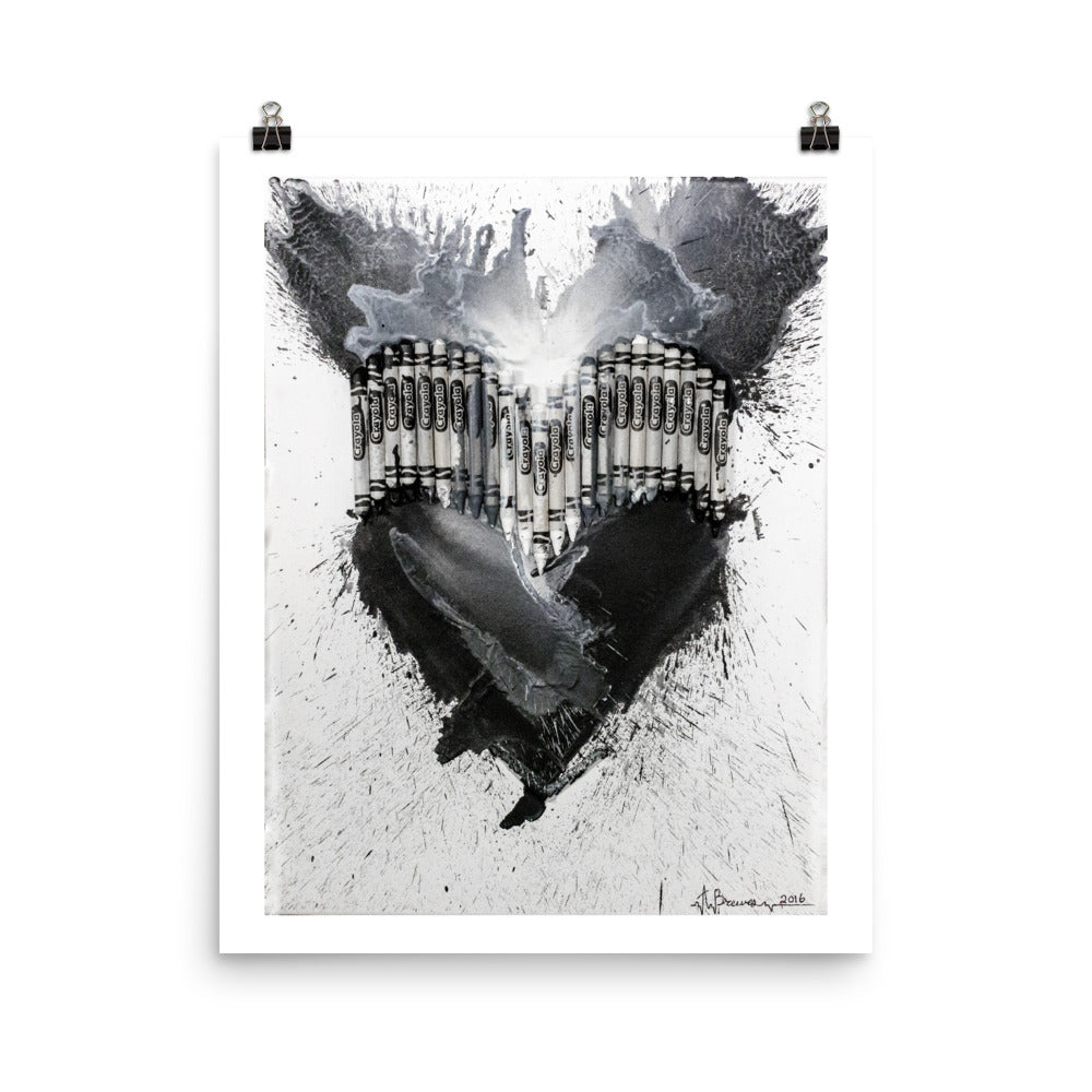 Full Moon Monochromatic Heart