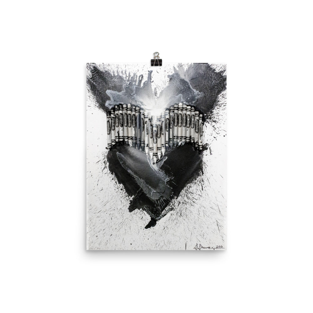 Full Moon Monochromatic Heart