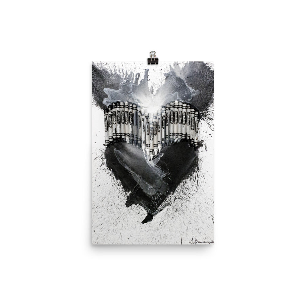 Full Moon Monochromatic Heart